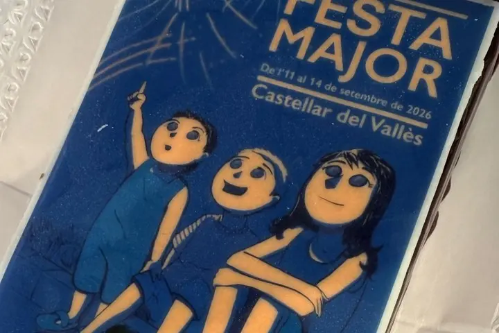 Pastís amb el cartell de la Festa Major de Castellar del Vallès